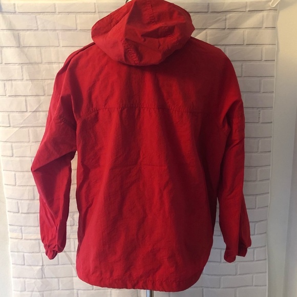 Columbia vintage red oversize water resistant windbreaker pullover snap jacket - Picture 5 of 8